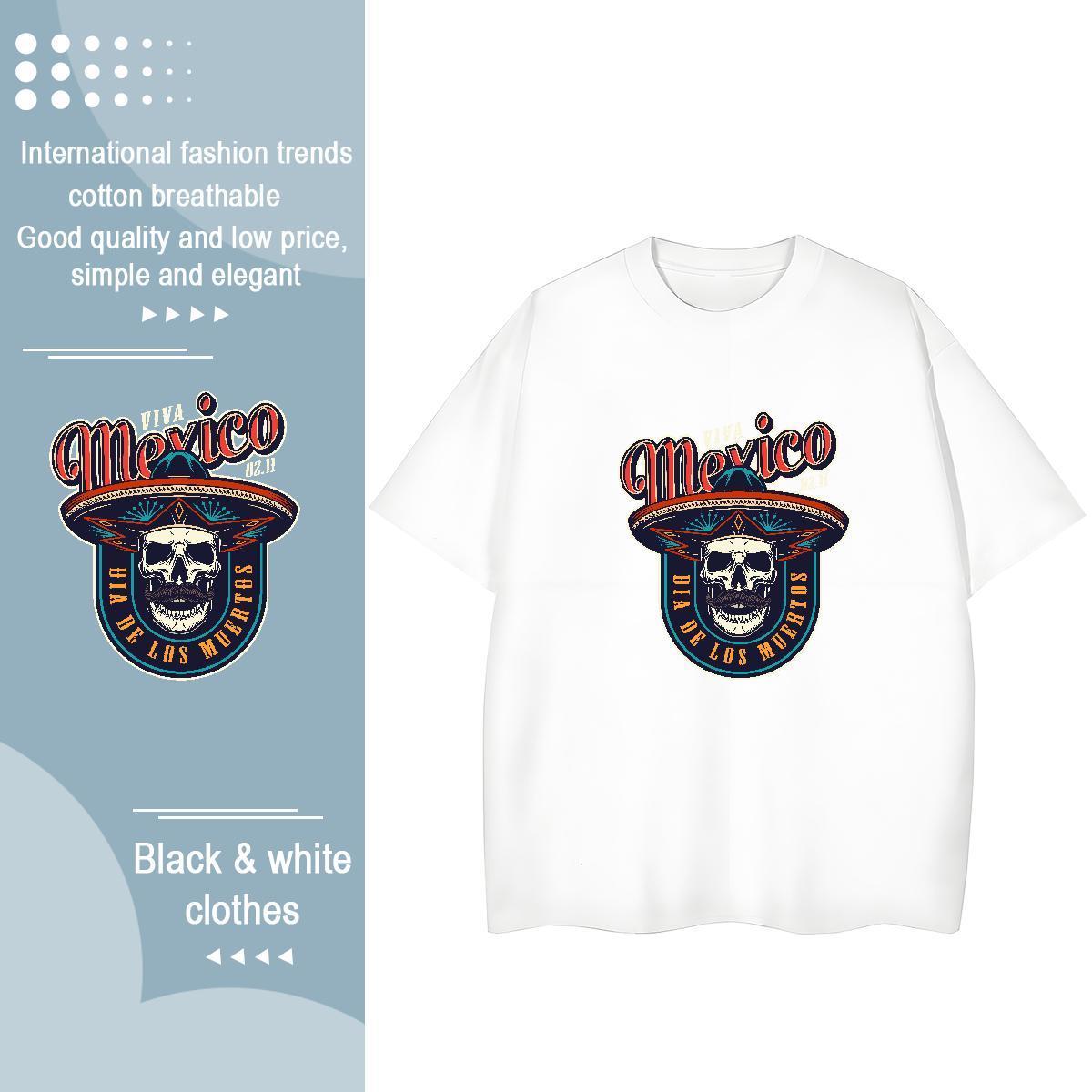 Brand Women T Shirts 230g Pure Cotton Crew Neck Breathable Sport skull Women Tshirts Designer Nice DIY Anime Clothes Shirt