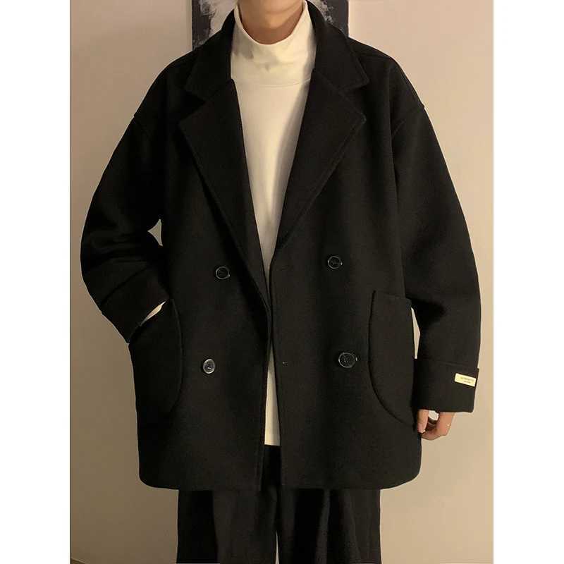 Winter Elegant Mens Coats Men Trench Coat Top Mens Jackets Black 2XL 2024 Autumn Winter New Arrival LX241010
