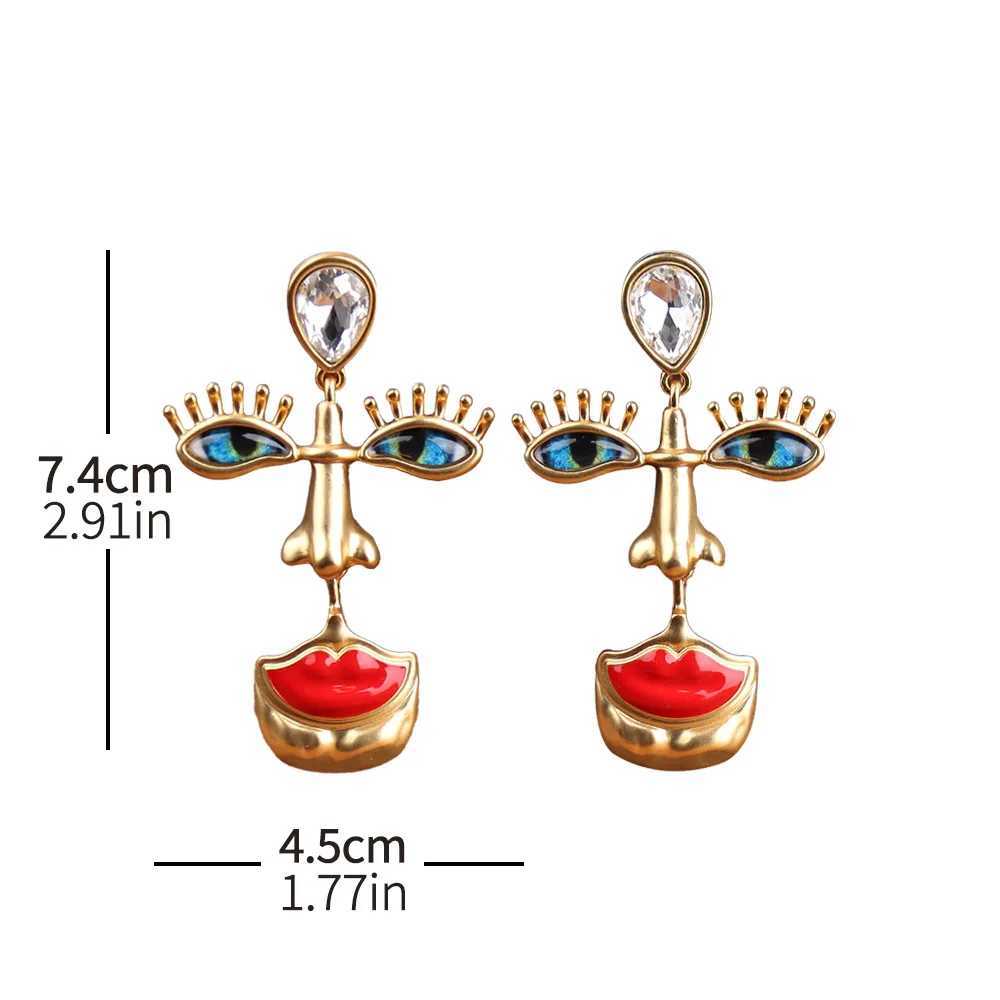 Dangle Chandelier Female Personality Lips Nose Evil Eye Stud Earrings Devils Portrait Jewelry European Style Retrocessories High Quality H241010