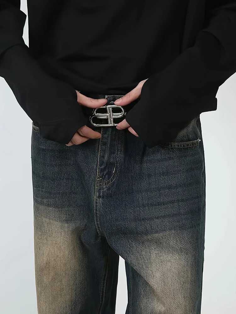 Mens Vintage Jeans Fashion Straight Wide Leg Denim Pants Summer Loose Male Versatile Y2k Trousers Casual Biker Moto StreetwearX241009