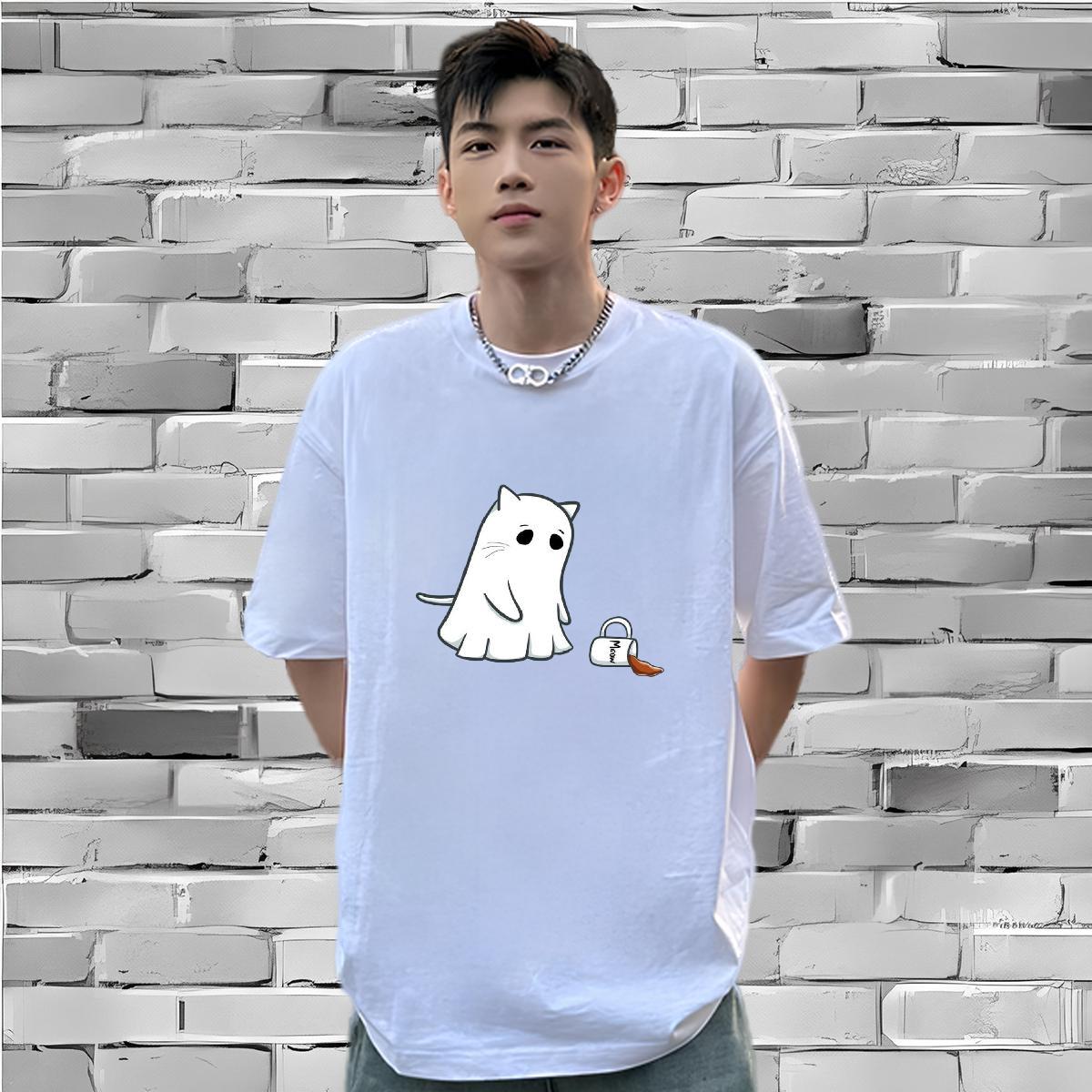 High Quality T-Shirts for Men 100% Cotton 230g skull Hip Hop White Plus Size Breathable Short Sleeve Couples T Shirts Brand Polos