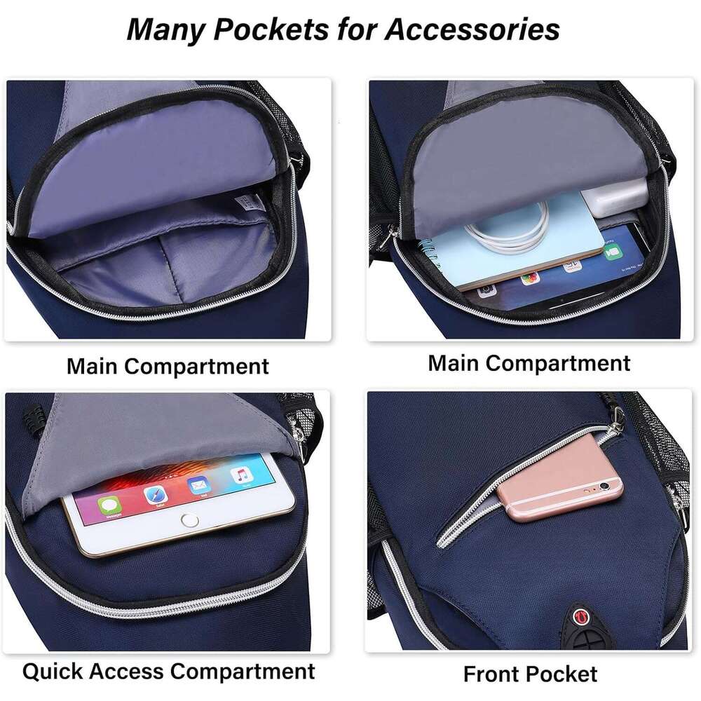 MOSISO Sg Backpack, Multipurpose Crossbody Shoulder Bag Travel Hiking Daypack, Navy Blue, Medium