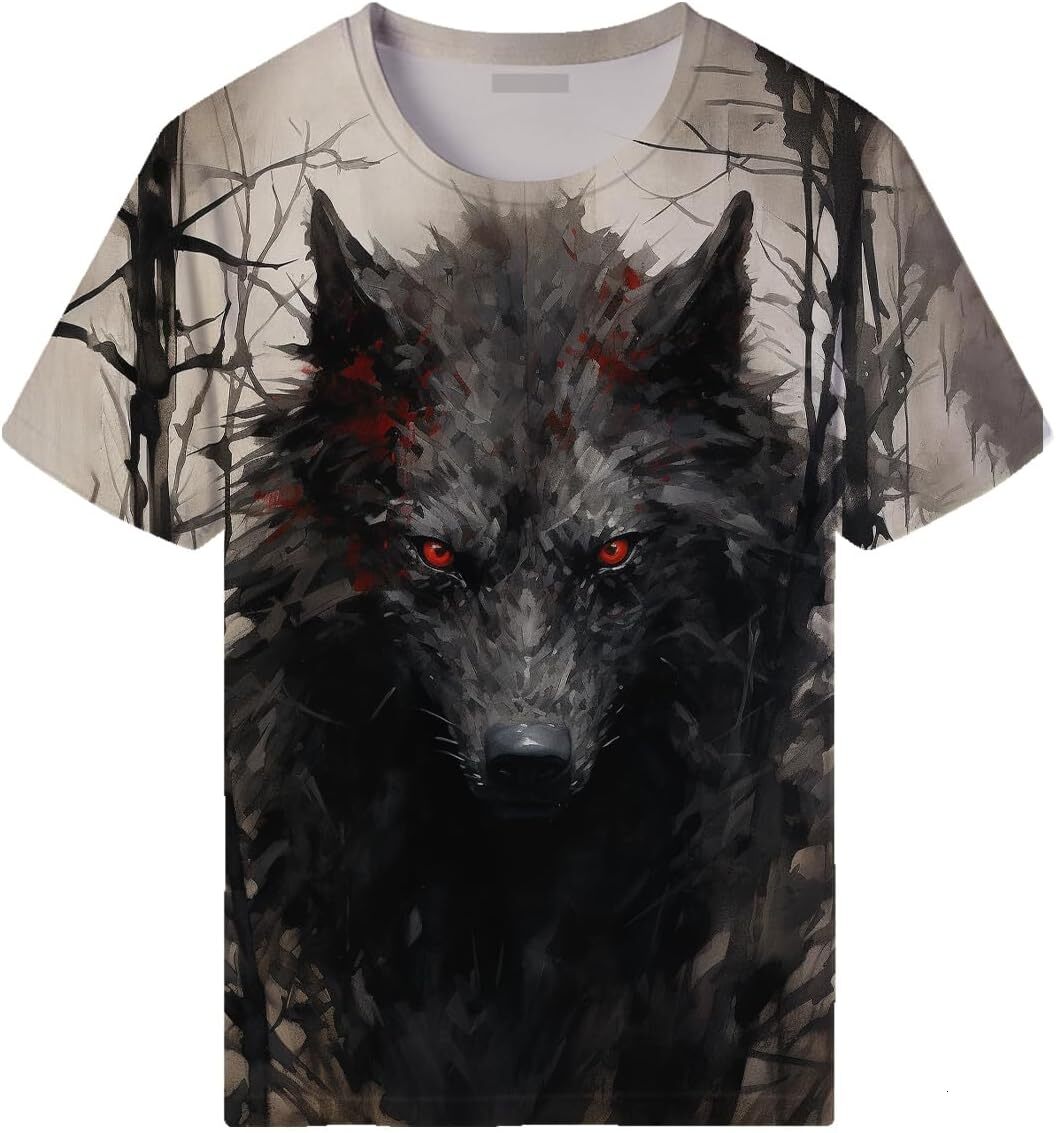 Mens T shirt Men's Novelty Wolf Graphic T-Shirts 3D Animal Printed Shirts Summer Top graphic tee Casual tops summer comfort cool comfort fashion