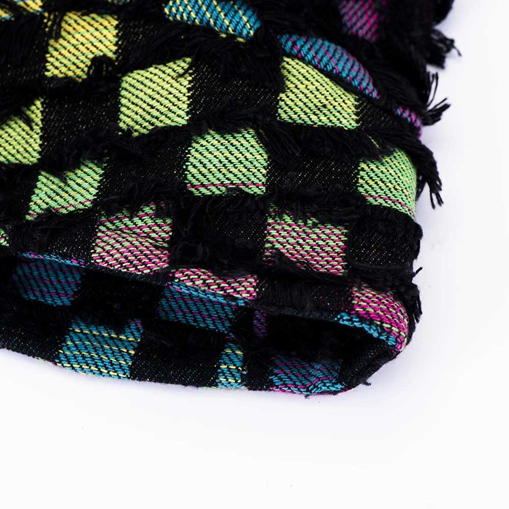 Wide Brim Hats Bucket New color woven hat diamond shaped fashionable Argyle H241010