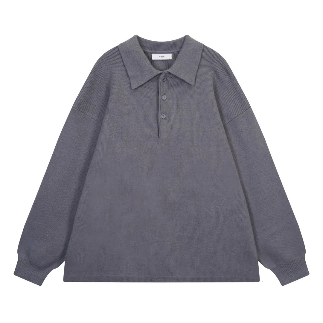 polo shirt men 2024 spring and autumn highgrade mens wear American retro heavy lapel hoodie longsleeved coat 240930