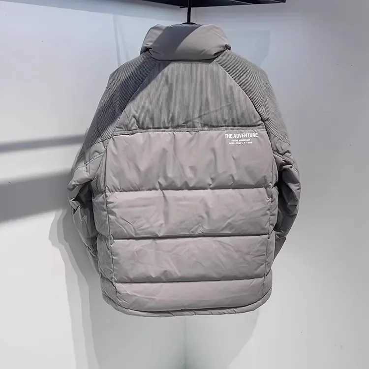 Men's Down Parkas Birds Nest 2024 Winter Thickened Warm Down Stand Collar Casual Splicing Embroidery Work Clothes Duck Down Jacket For Men Y24100