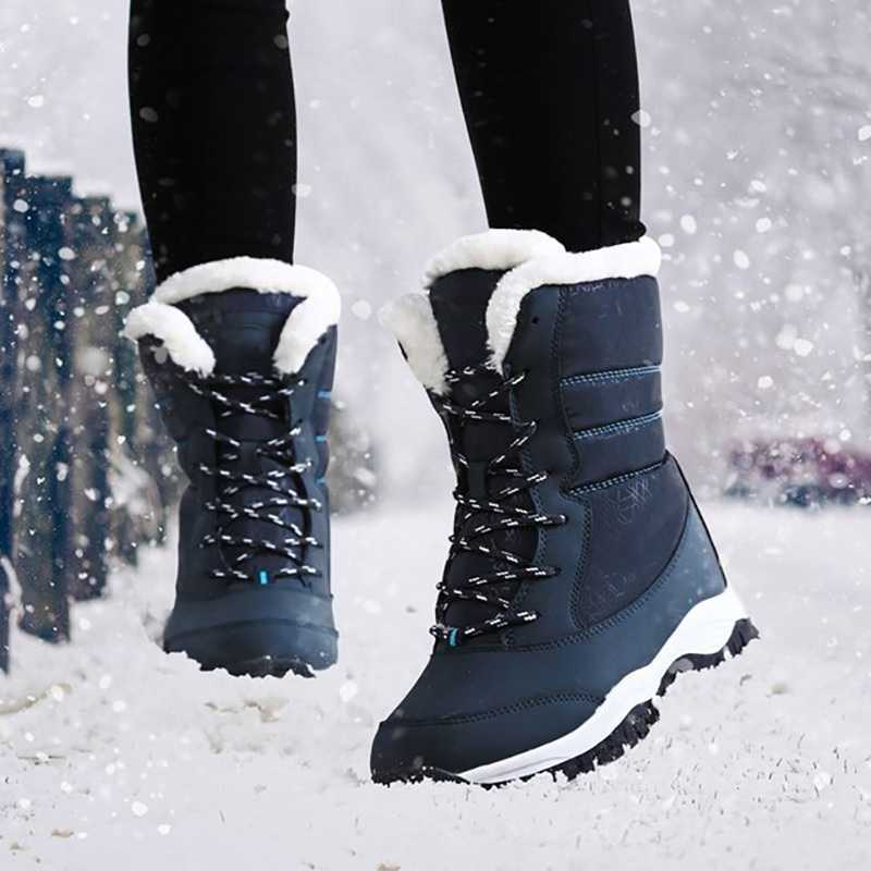 Women Boots Waterproof Heels Boots For Winter 2023 Tren Platform Ankle Boots Keep Warm Snow Shoes Plush Outdoor Short Boots Y241010
