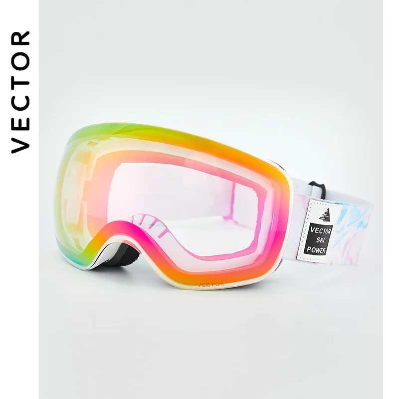 VECTOR OTG Ski Goggles Womens Ski Eyes UV 400 Snow Protective Glasses Adult Double Spherical Mirrors Magnetic CL241010