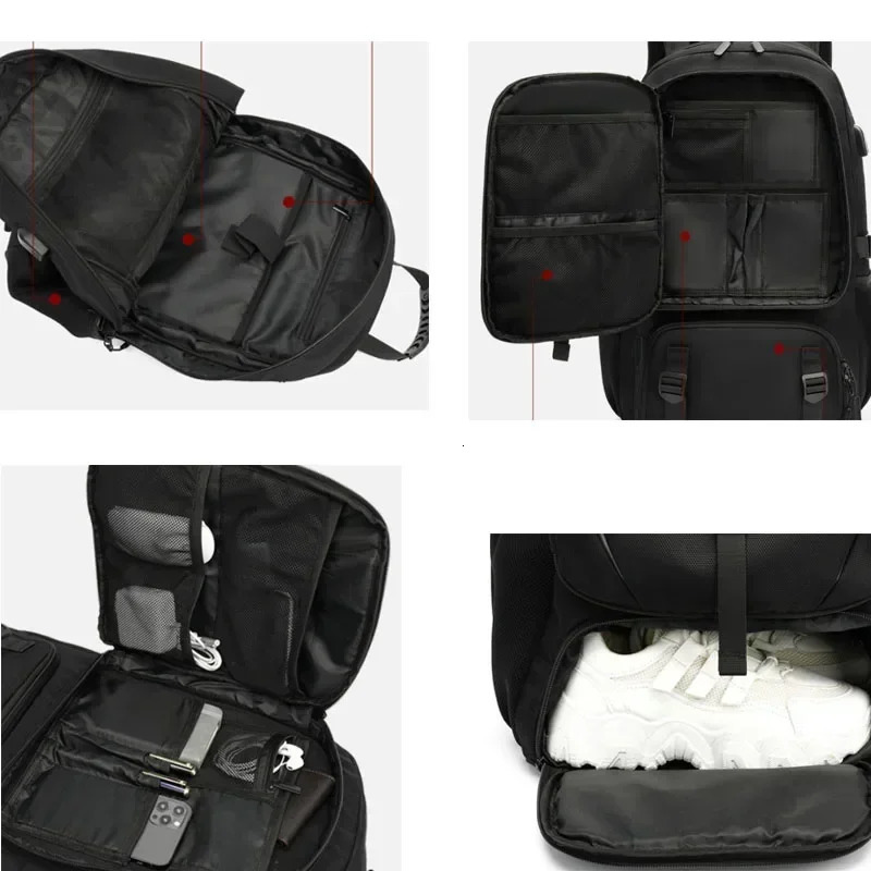 50L 60L 80L outdoor backpack with USB port suitable for mens bags large capacity unisex sports hiking camping 241008
