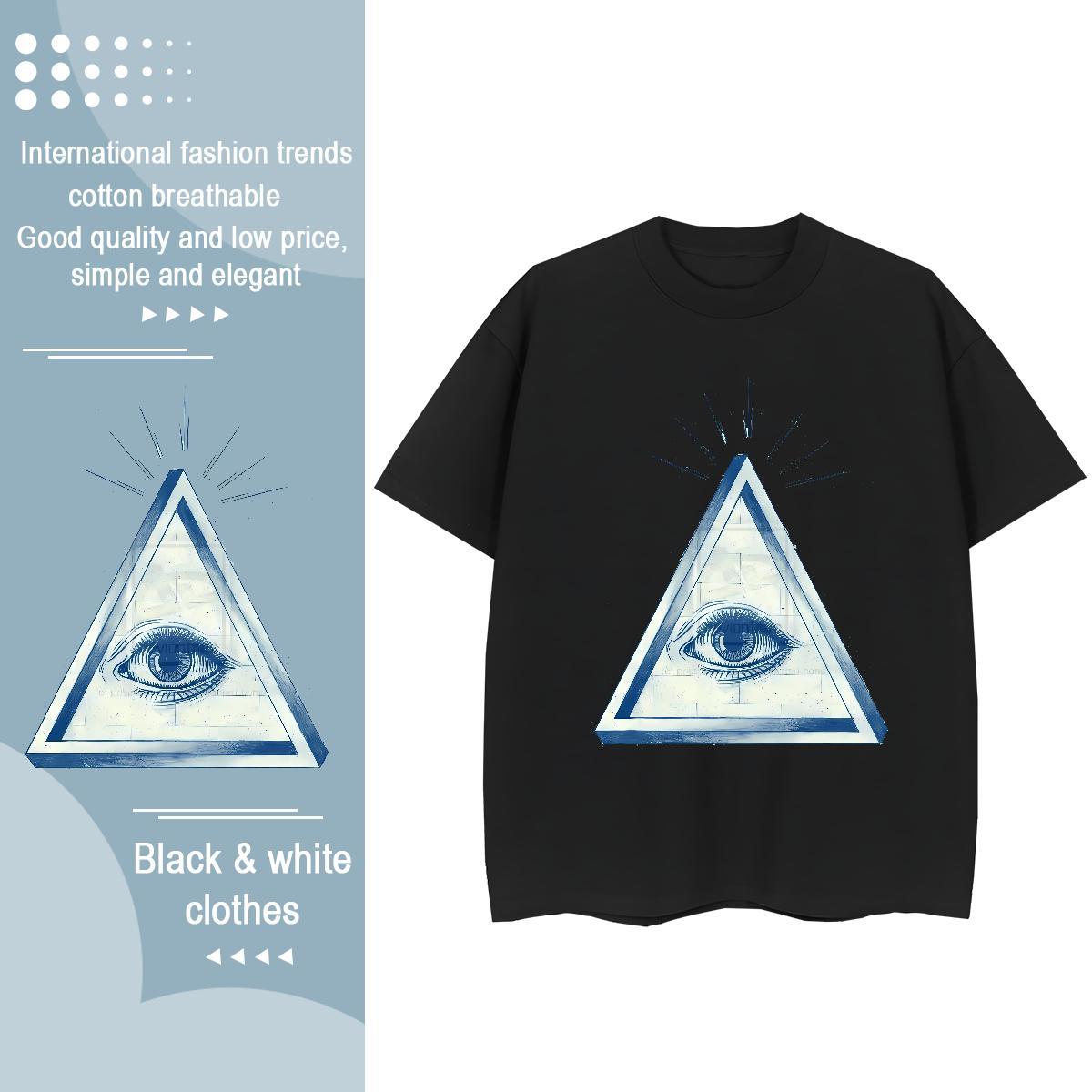 Custom T-Shirts for Women 100% Cotton 230g Breathable Short Sleeve Spring Summer eye of the devil Couples T Shirts High quality Skull Tops Shirt