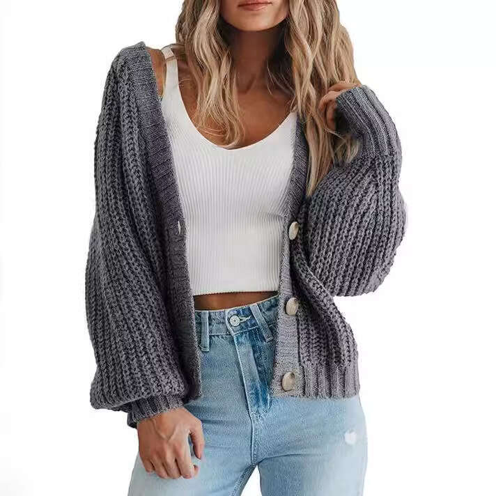 2024 Autumn/Winter New Product Loose Knitted Jacket Womens Sweater Cardigan