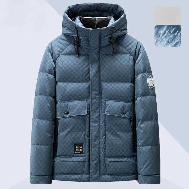 Men's Down Parkas 2024 New Men Down Jacket Winter Coat Short Leisure Loose Parkas Thicken Warm Fashion Outwear Hooded Handsome Overcoat Y241009O7