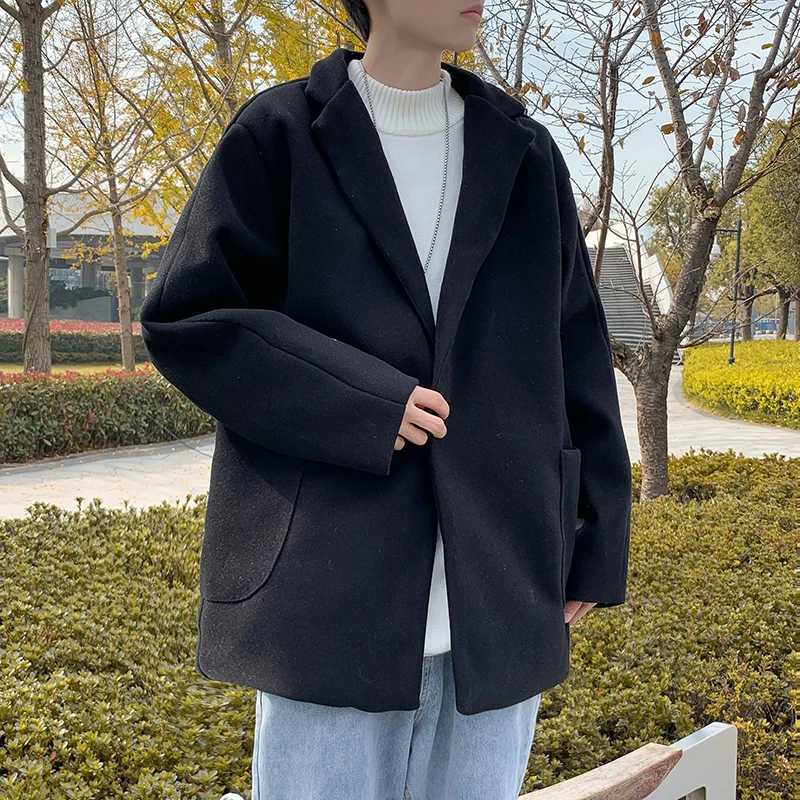 Blends Coat Thicker Winter Warm Gentle Ulzzang All-match Couple Clothes College Fashion Streetwear Handsome Popular Casual Solid LX241010