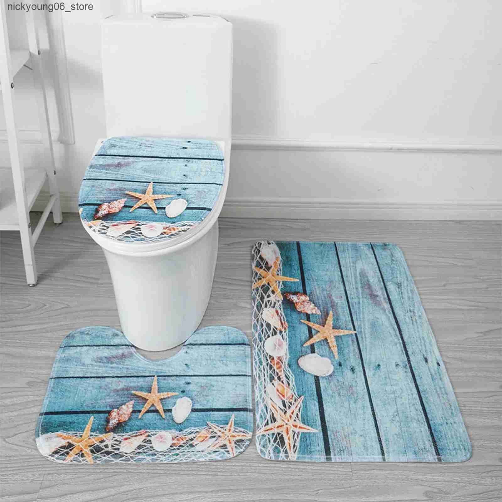 Non-Slip Bath Mats Bathroom Mat Set Non-Slip Step Mat with U-Shaped Toilet Rug Absorbent Bath L240910