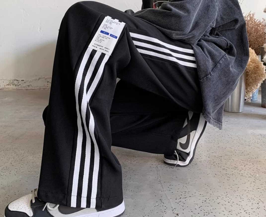 American high-end street pants mens spring and summer thin fashion brand casual sports pants young loose straight leg pants W241009