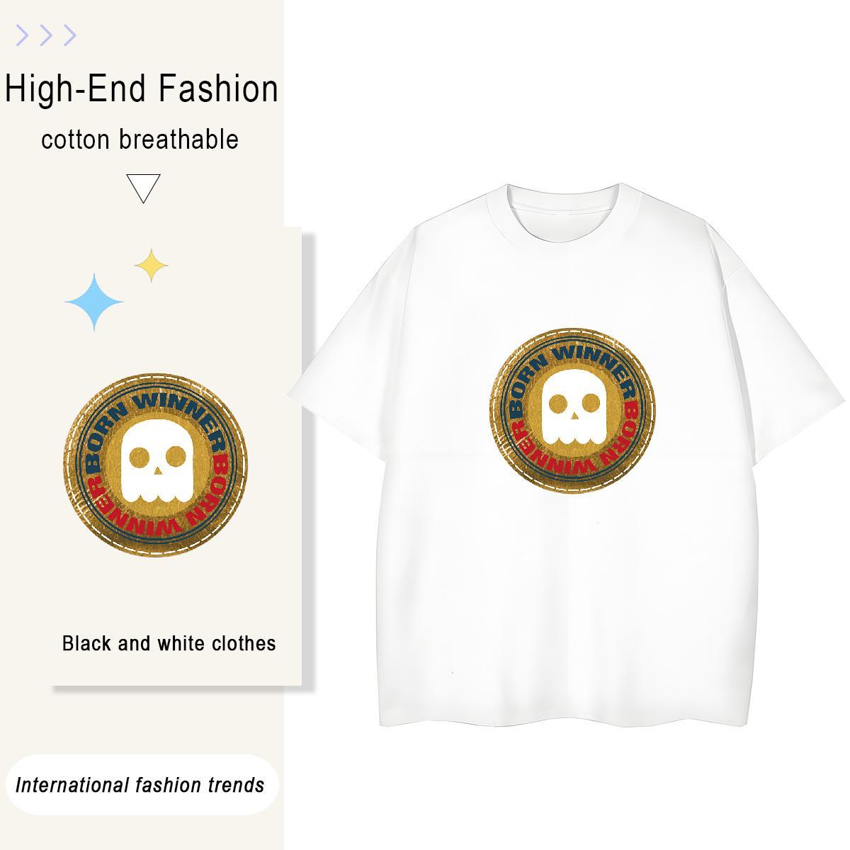 Custom T-Shirts 230g 100% Cotton Breathable Sports Casual skull Unisex Tshirts Loose fit Floral Print Tees