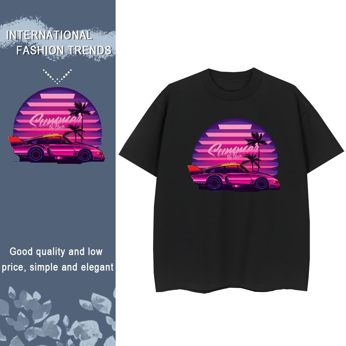 Classic Women T Shirts 230g Cotton Short sleeve Soft Sports Street Wear car Women Tshirts Popular Anime Oversized Tops Tees