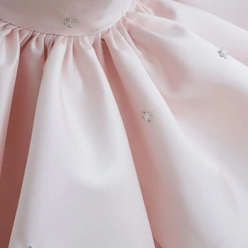 Baby Girls First Birthday Party Pink Childrens Princess Ball Dress Baby Bow Dress Preschool Girl Baptist Tank Top 241008
