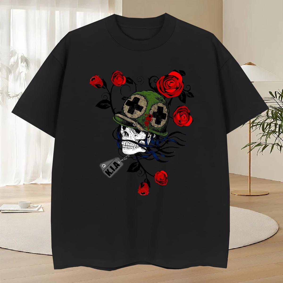 Designer T Shirts Men 100% Cotton 230g flower Sport DIY Logo Oversized Breathable Short Sleeve Men Tops Tees Classic Casual Clothes
