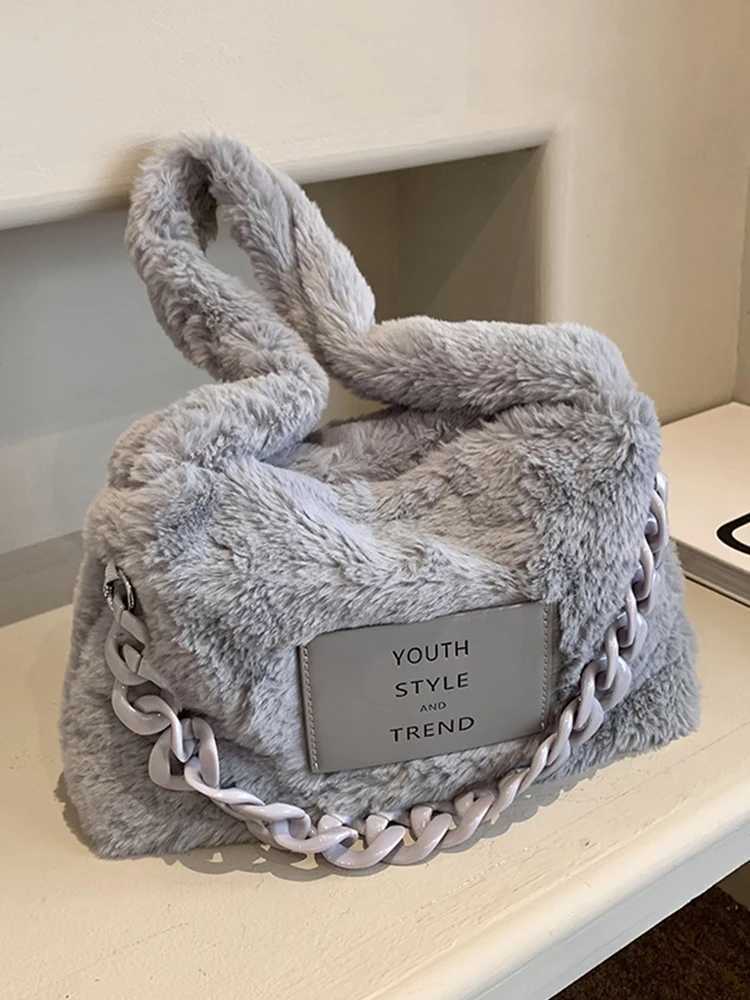 Autumn Winter Niche Design Plush Velvet Bag for Women 2024 New Popular Crossbody Furry Shoulder Underarm 241010
