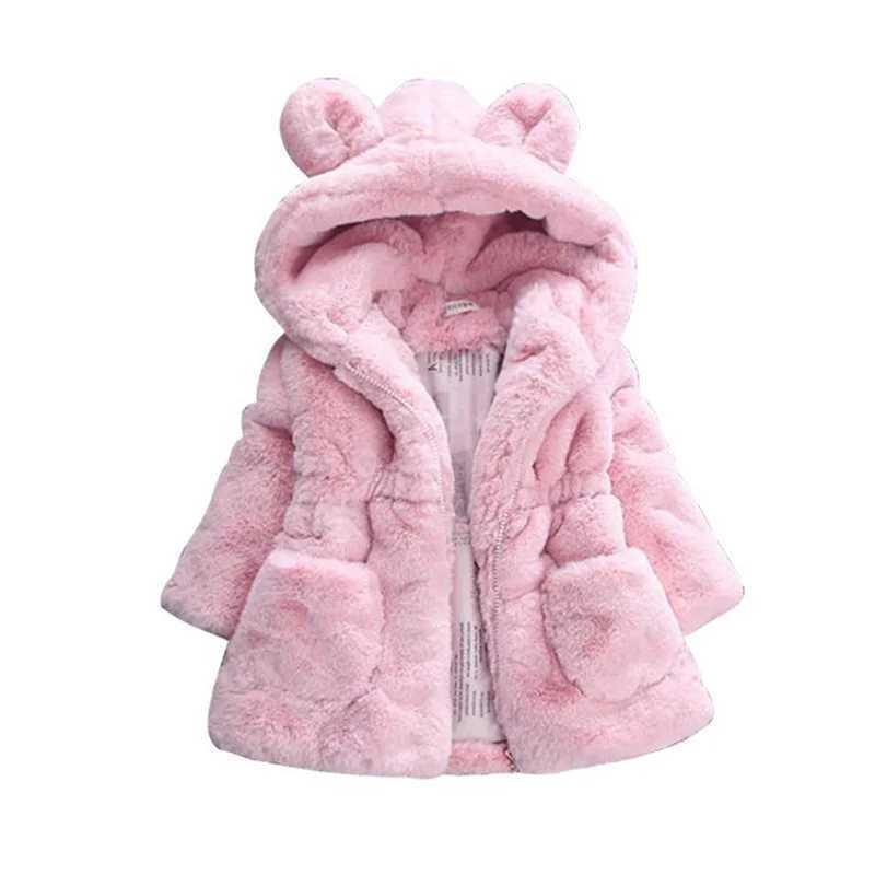 Down Coat New Baby Girls Clothes Faux Fur Coat Fleece Jacket Warm Snowsuit Hooded parka Children Outerwear Winter clothing infant overcoat H241010