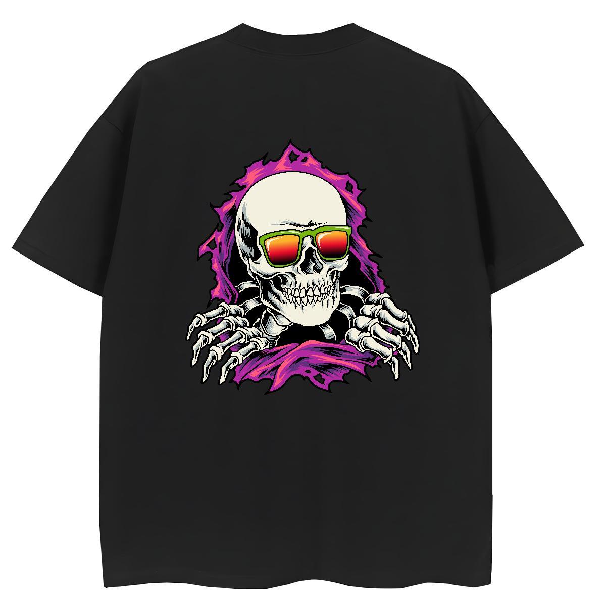 Fashion Casual T-Shirts for Women 100% Cotton 230g Breathable Street skull Woman Tshirt Free Shipping DIY Printed Clothes