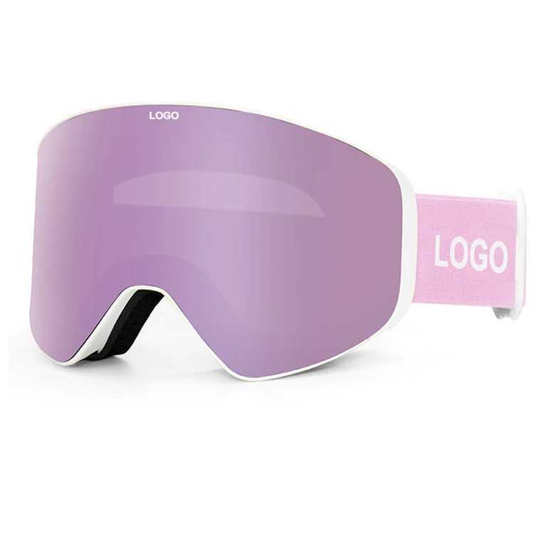 Customized Ski Sunglasses Adult Ani Fog Ski Goggles Pink PC Snowboard Glasses Ski Goggles Magnetic CL241010