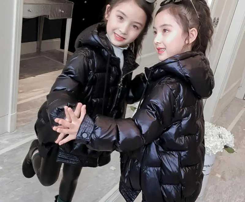 Down Coat 2024 autumn and winter hooded childrens down jacket for girls warm down jacket for girls aged 2-15 H241010