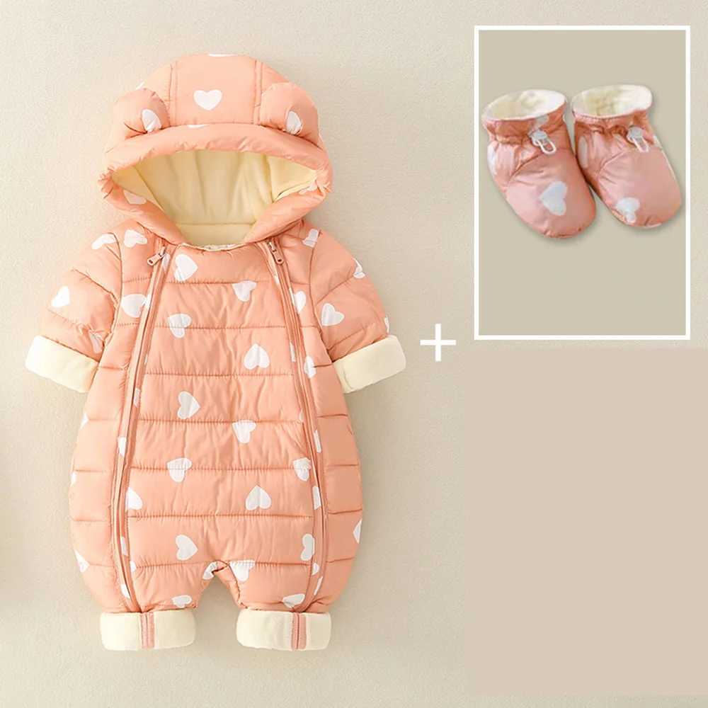 Down Coat 2024 Winter Overall For Children Infant Down Cotton Thicken Clothes Hooded snowsuit Baby boy costume Girls Jumpsuit Baby Romper H241010