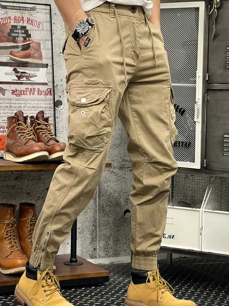 Mens cargo pants South Korean mens winter hiking loose high-quality luxury new spandex oversized Y2k W241009