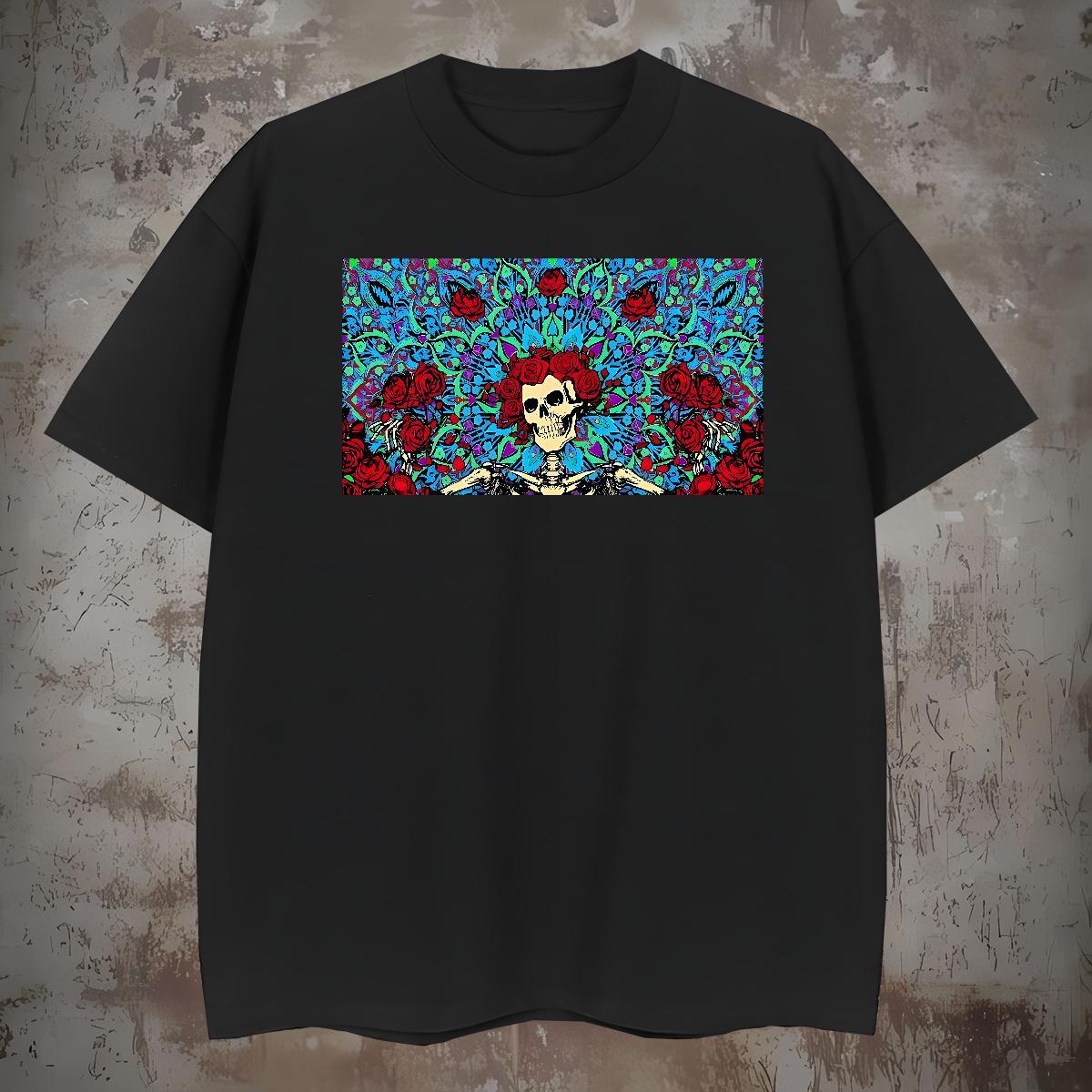 TOP Quality Men T Shirts 230g 100% Cotton skull Street Casual Customized O-Neck Short Sleeve Tshirts Factory Direct Tee Shirt