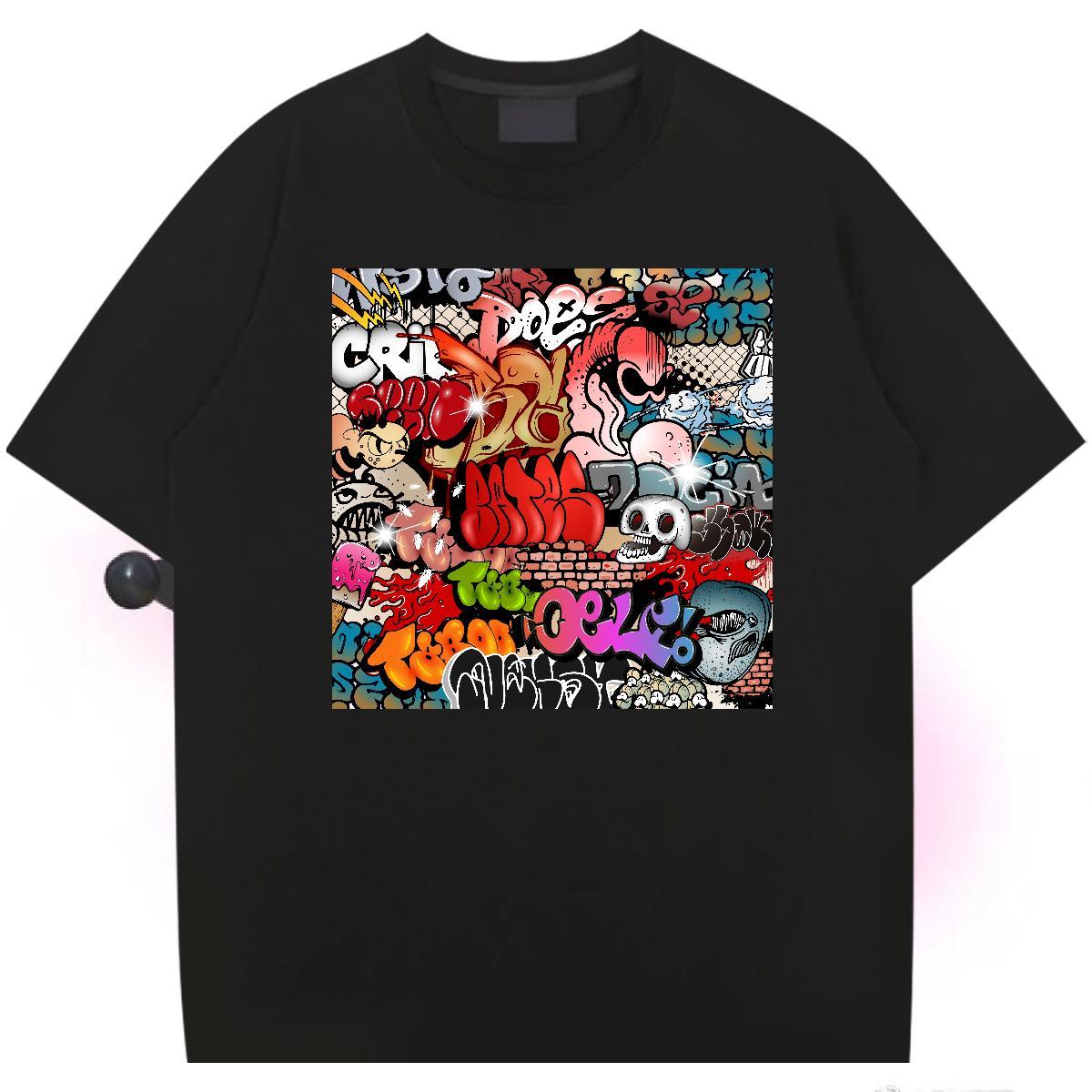 Designer Man T Shirts 100% Cotton 230g skull Street Wear Custom Cartoon Breathable Short Sleeve Couples T Shirts Fashion Casual Tees