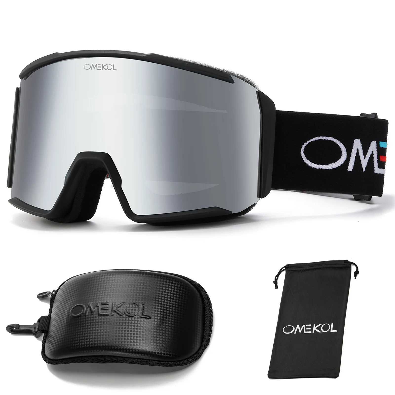 OMEKOL brand new double-layer anti fog skiing goggles and snow skiing face mask CL241010