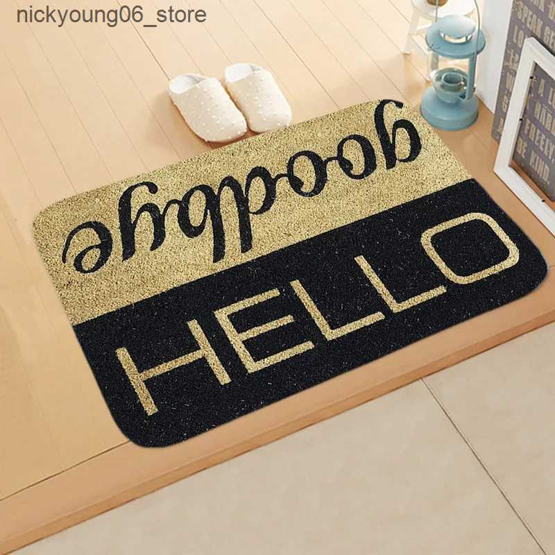 Non-Slip Bath Mats Welcome Doormat Welcome Cartoon Cat Letters Anti-Slip Door Mat Carpet Doormat Letters Flannel Outdoor Living Room Floor Mat Rug L24