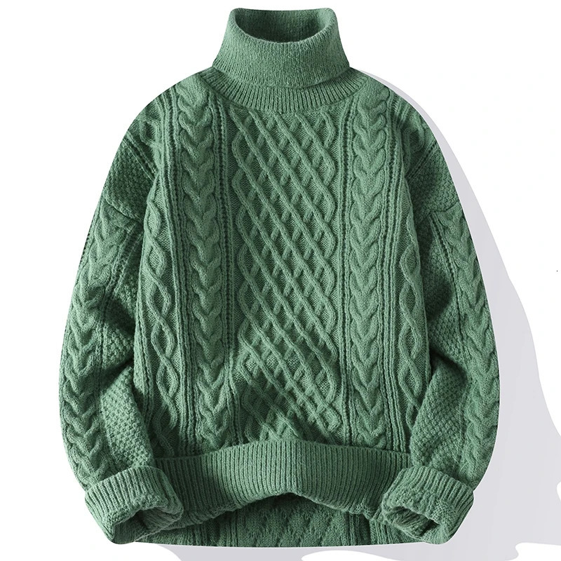 High quality mens turtle neck sweater solid color knitted sweater mens casual knitted sweater winter warm knitted sweater 241007