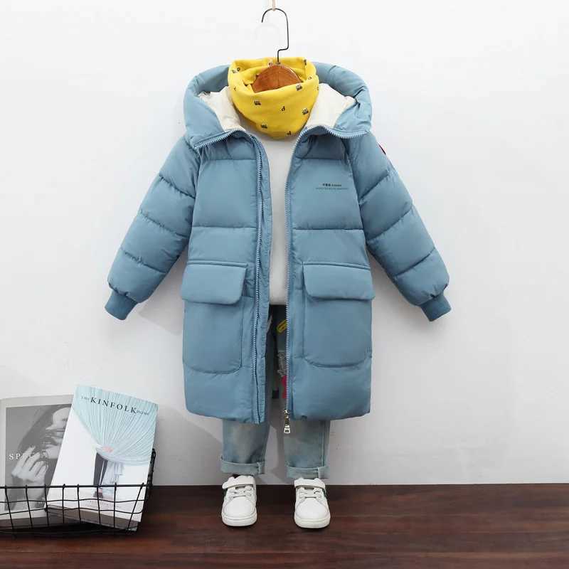 Down Coat New Boys Clothes Girls clothing Winter Coats Children Jackets Baby Thick Long parka s Warm Outerwear Hooded Snowsuit Overcoat H241010