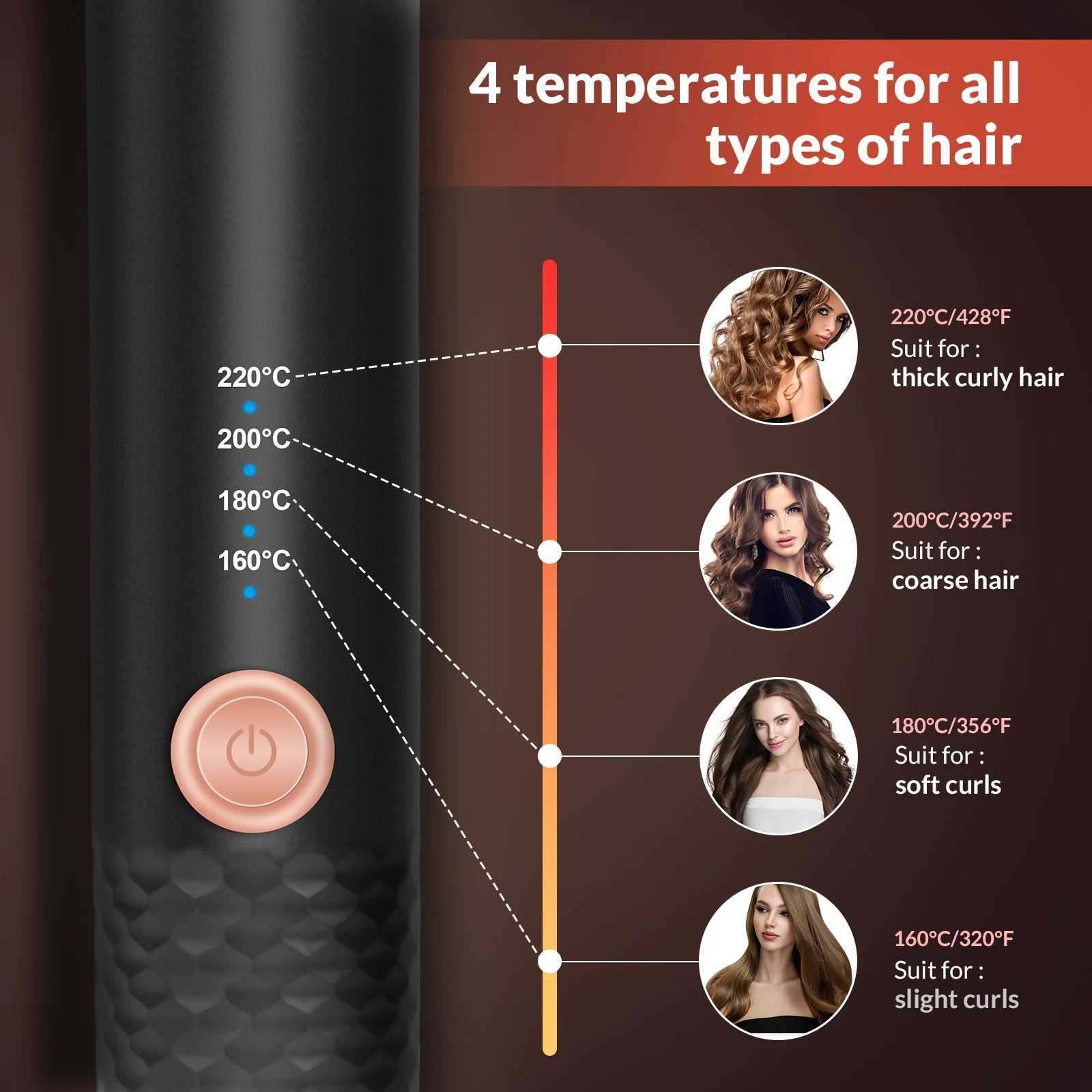 Beach Wave Iron for Hair Hot Tools Waver Dual Voltage Curling Wand Travel Small Barrel Rotating Crimper Black Automatic CurlerXJ241010