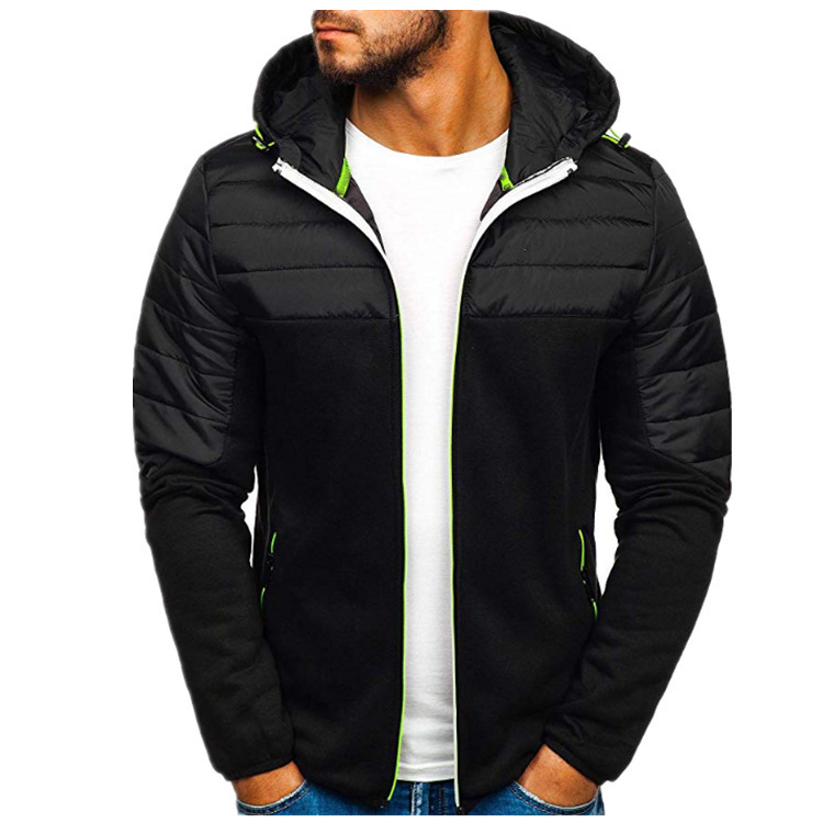 Men'S Sweatshirt Zip Up Men'S Winter Leisure Sports No Liner Quilted Zipper Hooded Transition Jacket Hoodie Moletons Masculinos M-4XL