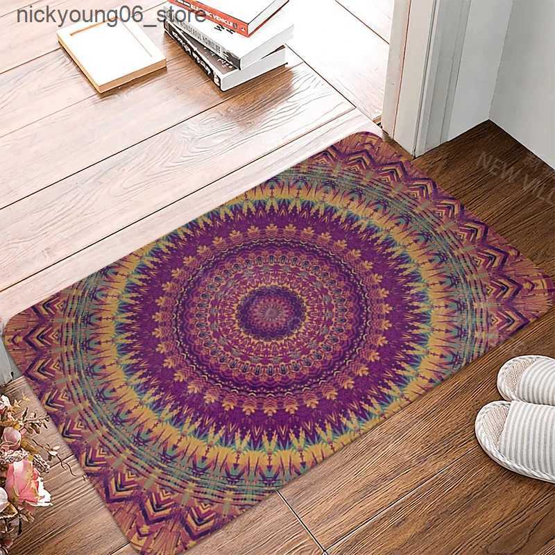 Non-Slip Bath Mats Anti-slip Bath Mat Bathroom Small Rug Shower Mat Home Decor Door Mat Kitchen Bedroom Entrance Room mats Persia vintage Mandala L240