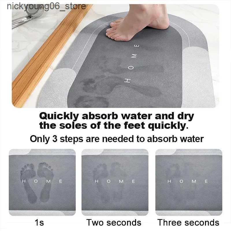 Non-Slip Bath Mats Foot Mat Bathroom Bath Mat Shower Carpet for Rooms Super Absorbent Non Slip Home Bathroom Rug Floor Mats Bathroom Accessories L2409
