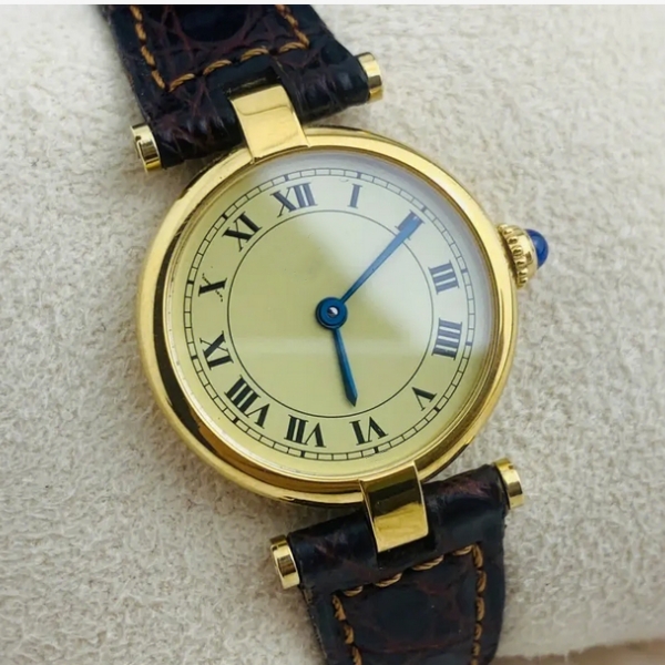 Vintage Femmes Regardez le mouvement de quartz 18k robe en or jaune montre lady en acier inoxydable fermoir à lampe de bracelet décontractée anal