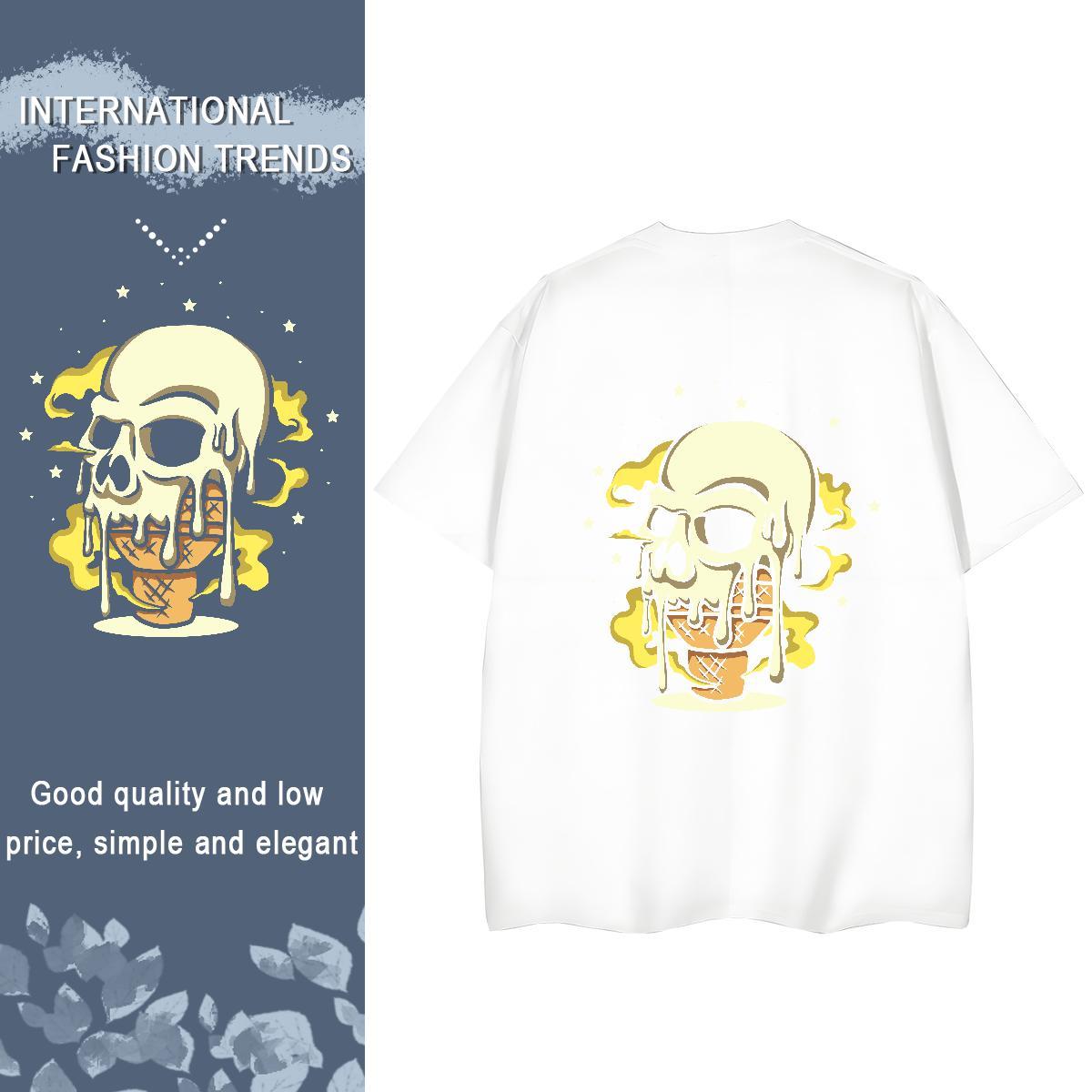 New Woman T Shirts 230g Cotton O-Neck Short Sleeve Outdoor skull Womens Tshirts Designer Custom Printed Tees