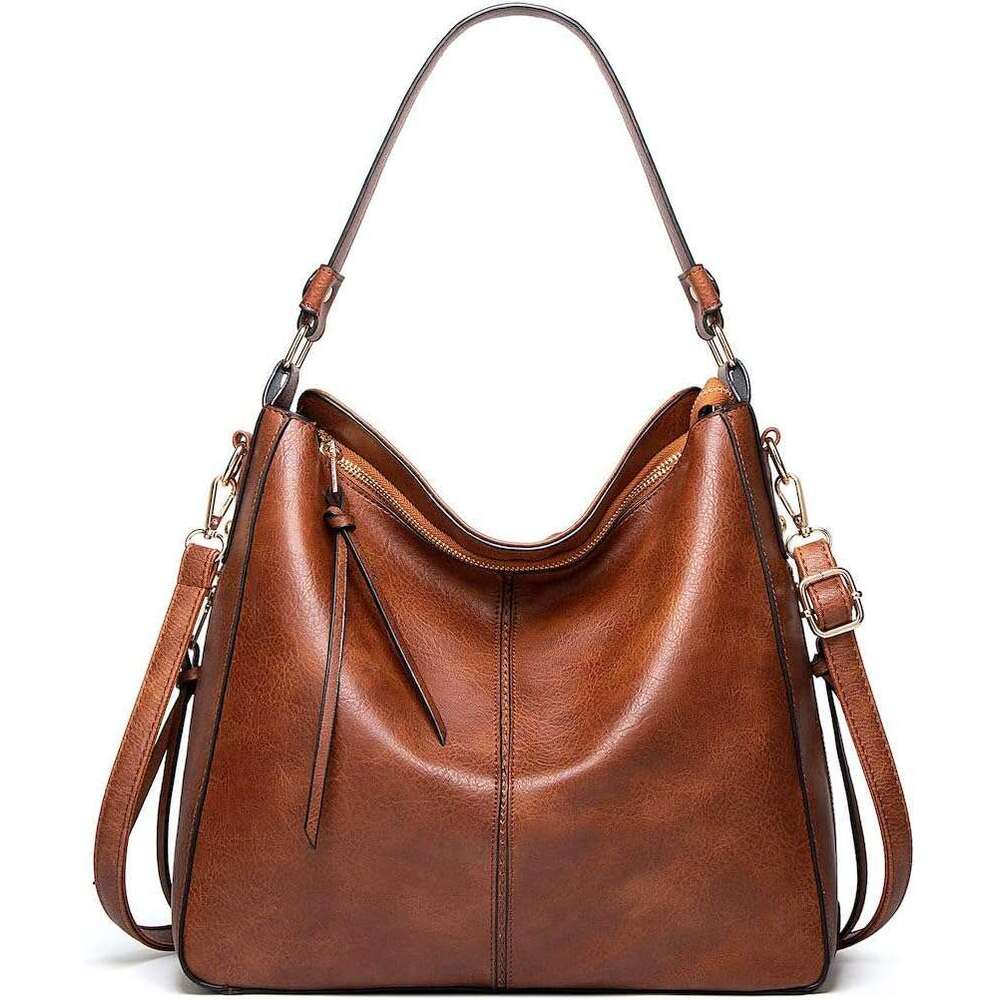 Cici Women's Handbags Hobo Shoulder Bags Large Ladies PU Leather Purse and Bag brown