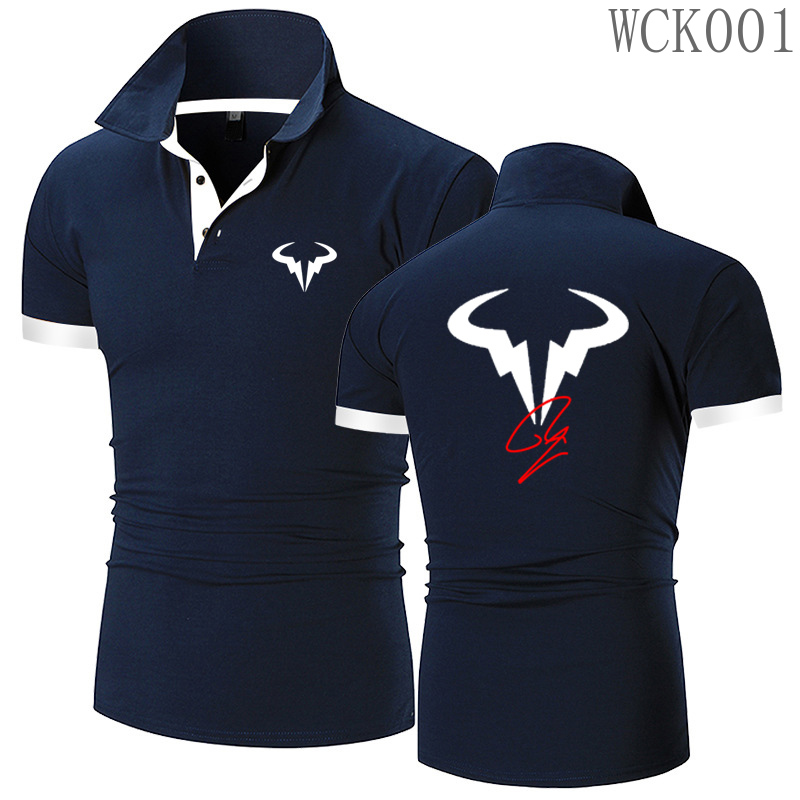 Rafael Nadal Tennis Player Polo Shirt Summer Fashion Men's Comfortable and Breathable Short sleeved Top Clothing Casual T-shirt