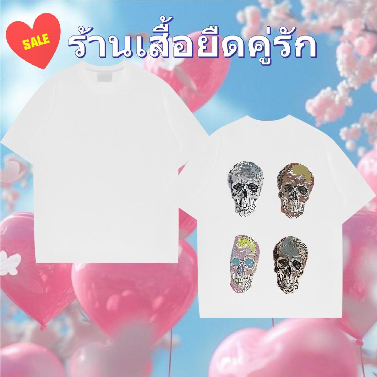 Comfortable T-Shirts for Men 100% Cotton 230g skull High Street Hip Hop Asian Size O-Neck Short Sleeve Men Tshirts Classic Clothes