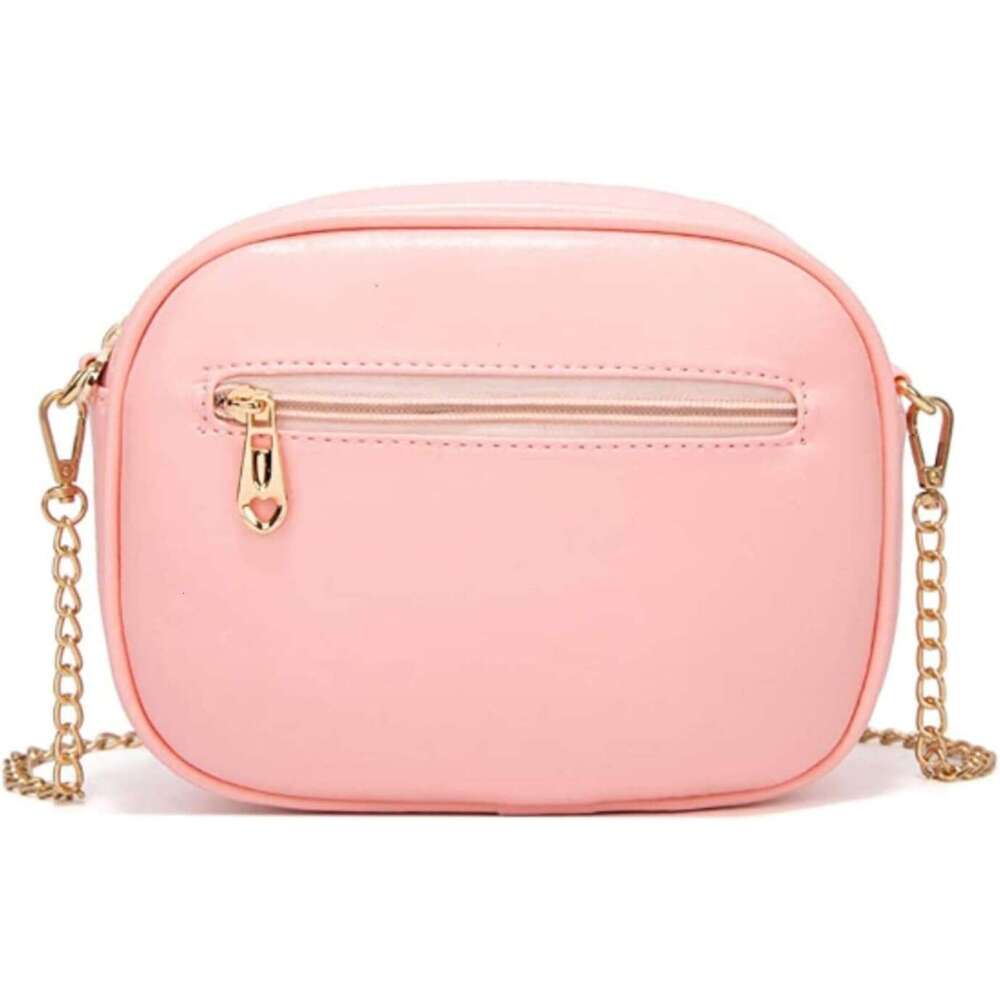 Hanbella Cross body Clutch Purses Women & Teens - Cute Small Quilted Leather Shoulder Bag with Gold Chain for Girls