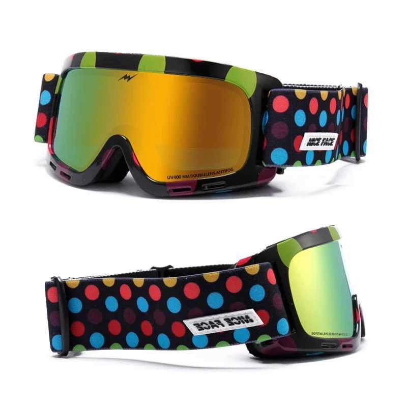 New winter anti fog girls ski masks baby boys ski glasses dual lens sports childrens snowboard goggles magnetic childrens snow sunglasses CL241017