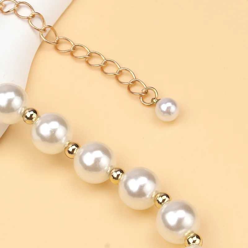 New Exquisite Personalized Fashion Hip-Hop Cross Imitation Pearl Versatile Necklace Jewelry For Women Jewelry Gift WholesaleX241009