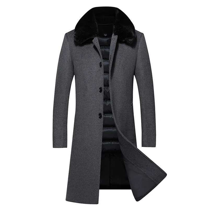 2023 new arrival winter jacket men fashion Woolen Coat Mens Casual Wool trench coat Men Dress Jacket men Removable down liner LX241010