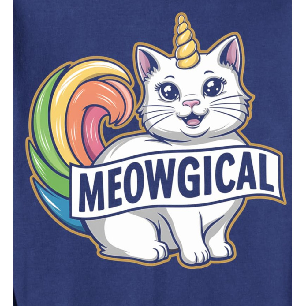 Long Sleeve Shirts for Men sweatshirt Unicorn Cat Meowgical Rainbow Kitten Cat Lover Holiday Sweatshirt Streetwear Casual tops clothes